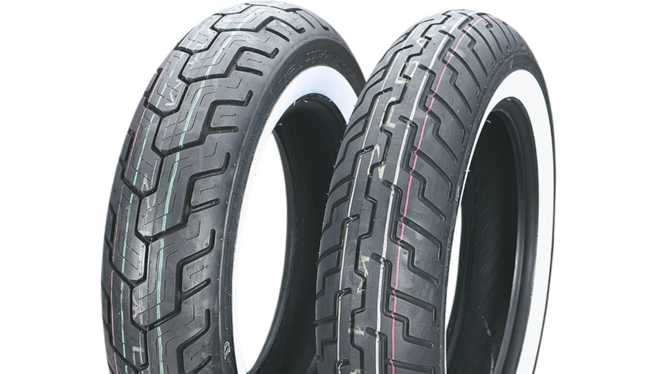 Dunlop D404 Front and Rear Wide White Wall Tires